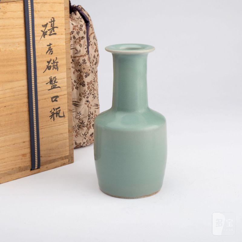    南宋 龍泉窯青磁盤口瓶 - 图1